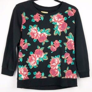 Princess Vera Wang Black Floral Sweatshirt